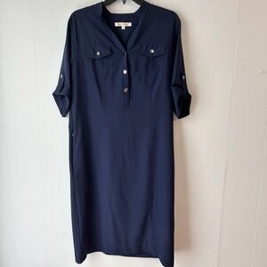 Travelsmith Dress Small Navy Blue‎ Anti Wrinkle Lightweight.